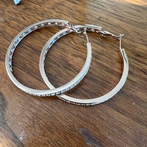 Kendra Scott Gold Hoop Earrings with Crystal Details